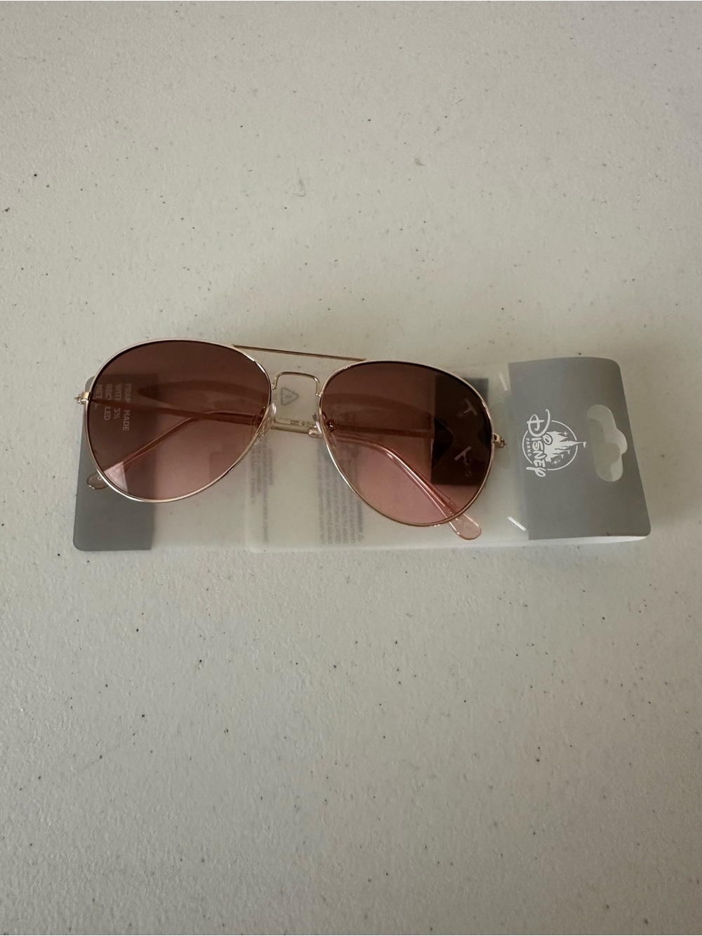 Disney Rose Gold Aviator Sunglasses for Women NWT